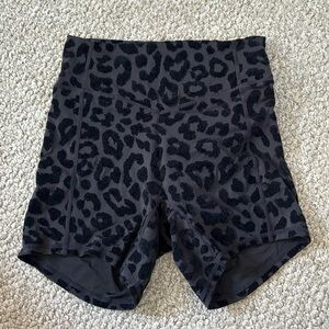 Balance Athletica/ Vitality velvet leopard print biker shorts